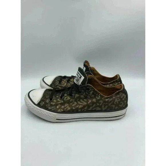 Rare CONVERSE CT OX All‎ Star Black Metallic Bling Sneakers 640469F Youth 2 - Picture 1 of 8